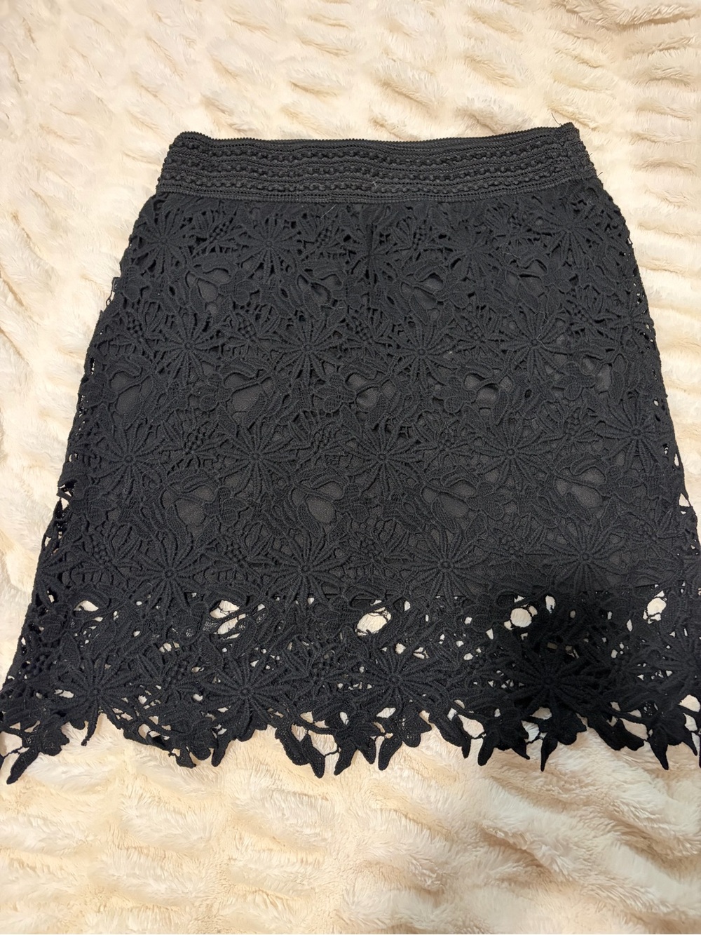 Suzy Shier Black Crochet Mini Skirt